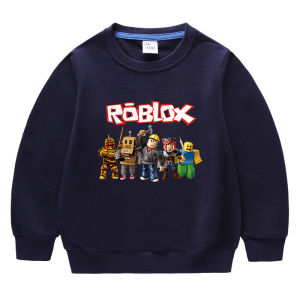 Roblox Long Sleeve Cotton Sweatshirt for Boys Baby Pure Cotton Thin Autumn Clothes Street Style Cartoon Korean Version