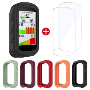 2Pcs Tempered Glass + Silicone Case for Garmin Edge 540 GPS All-Around Stopwatch Screen Protector Cover for Garmin Edge 840