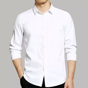 Kemeja Pria Panjang Buat Kuliah Kerja Polos Putih