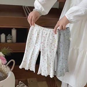 Autumn Long Pants for Toddlers 6M-4T Sweet Floral Baby Girl Clothes Loose Comfortable Infant Trousers