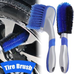 2ชิ้นแปรงที่ทำควาทสะอาดล้อรถยนต์ด้ามจับยาวทนทานไม่ไหลช่องล้อเครื่องมือล้างรถอเนกประสงค์