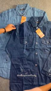 Kemeja Jeans Lengan Panjang Pria Distro Casual [L-3XL] Jumbo Baju Jeans KPJ16B