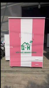TỦ NHỰA ĐÀI LOAN 3 CÁNH HỒNG TRẮNG 1M8 X 1M2 X 48CM HCM