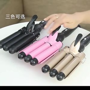 MISSYOU2 HE-9 Egg Roll Stick Instant Noodle Head Liquid Crystal Curling Stick Three-Tube Small Curling Iron Water Ripple Electric Three-Rod Curling Stick