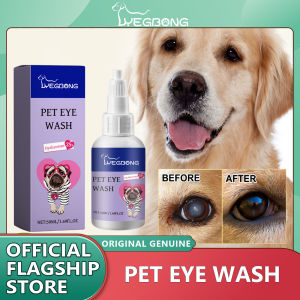 YEGBONG Dog and Cat Eye Wash 50ml Dog Tear Stain Cleaner Eye Drops Eye Rinse Dog Eye Cleaner Pet Eye Drops Pet Eye Wash for All Animal Pet Eye Drop for Cats and Dogs to Remove Tear Mark Ease Dry Relieve Eye Itching Mild Cleansing Small Animals