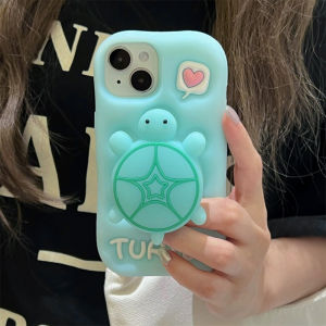 ♥Ready Stock +FREE Shipping+COD♥Cute Glow in The Dark Cartoon Turtle Phone Case For iPhone 15 13 14 12 11 Pro Max With Holder Luminous Soft Back Silicone Cover