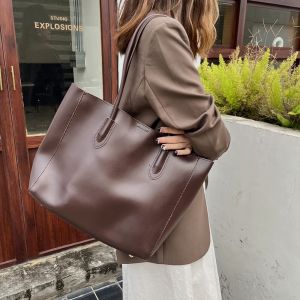 C & K กระเป๋าโท้ท วินเทจ หนังพียู กระเป๋าสะพายผญ กระเป๋าถือ ความจุใหญ่ สไตล์ออฟฟิศ กระเป๋าทำงาน กระเป๋าช๊อปปิง พกพาสะดวก