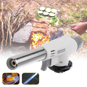 Professional Butane Torch Kitchen Blow Lighter Adjustable Flame Culinary Chef Cooking Tool with Reverse Use for Creme Brulé