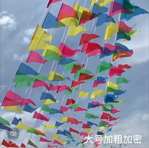 [ 10*ชุด พร้อมส่ง ] ธงจัดงาน 80 เมตร ชุด 150 เส้น 16x27 ซม ธงราว ธงหลากสี ธงงานวัด งานปาร์ตี้ ธงPVC กันแดด กันฝน สินค้าคุณภาพ ธงหลายสี ธงราวงานวัด คุณภาพดี ถูกมาก ﻿