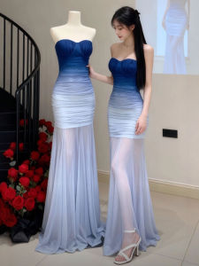 CHANGTONG | Đầm Dài Bodycon Ôm Phối Màu Dây Đai