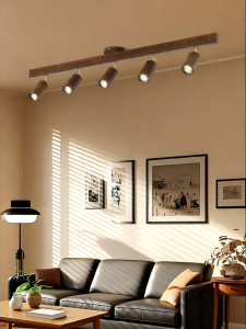 DGY | Mid-century Style Recessed Light Walnut Wood Texture Eye Protection Ceiling Light