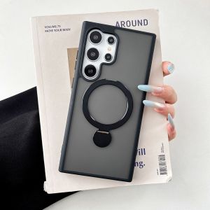 szhaiyu | Magnetic Ring Bracket Clear Phone Case for Samsung Galaxy S26 S25 S24 S23 S22 Ultra for Magsafe Wireless Charge Shockproof Cover
