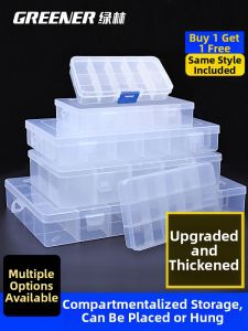 Screw & Parts Storage Box Small Rectangular Transparent Partitions