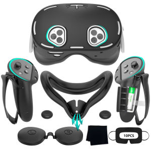High Quality VR Accessories 8 In 1 Silicone Protective Cover Kit For Meta Quest 3s With Wiping Cloth&Disposable Masks Idea Gift