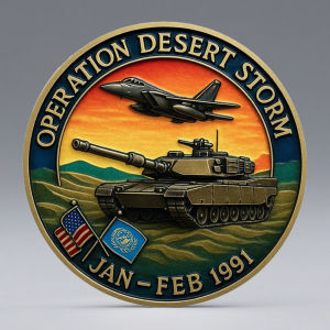 Gold Plated Operation Desert Storm Collection Coin Jan-Feb 1991 Military Collection Coin Home Decoration