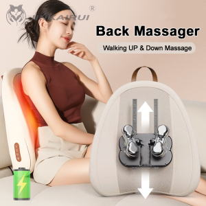 Jinkairui Walking Massage Backrest Multifunctional Massager Waist Back Kneading Massage Cushion  Relieve Stiffness and Pain Walking Up & Down Massage Movement Gift for Families and Friends