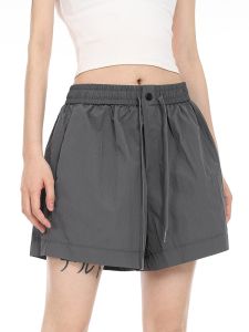 American Style Quick Dry Workwear Shorts Women Summer Slimming Loose Casual A-Line Wide Leg Pants Small Size Straight Three-quarter Pants