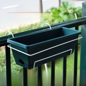 Large Size Rectangular Hanging Plastic Flower Pot for Balcony Vegetable Gardening Nordic Style Home Use Planting Tools