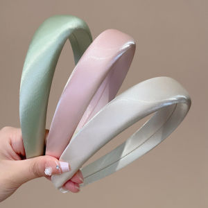 MENGWUZHENPIN | Sweet High Crown Atmosphere Macaron Color Wide Band Satin Hair Hoop