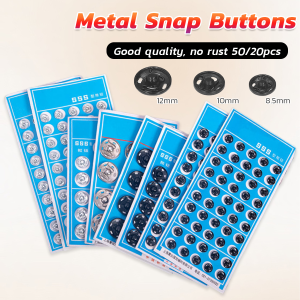 Jozoo Metal Snap Fasteners Press Button Black / Silver