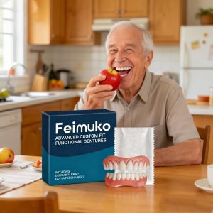 New Adult Denture Full Set Upper Lower Fake Teeth Safe Anti-Wear Prefect Fit Instant Confident Smile Soft Dentures Reliner Kit