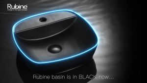 Rubine x sgPlumbMart  SQ 42M  Countertop Ceramic Basin 420x420x130mm Toilet Bathroom Basin Table Top Basin