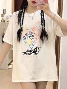 American Retro Pure Cotton Shoulder Short Sleeve T-Shirt: A Stylish Women's Summer Choice