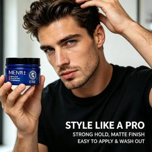 Hair Pomade for Men Hair Styling Strong Hold & High Volume Grooming Hair Clay Paste For Men Non-Greasy for Dry & Damp Hair Care