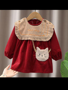 Baby Apron Outfit Waterproof Corduroy Child Raincoat Autumn Winter Bé Gáis Eating Outdoors Casual Style Comfortable Cotton Clothes
