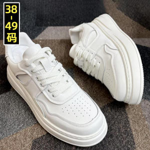 Extra Large Size Mens Shoes 45 White Leather Casual Sports 47 Mens Slip-On Breathable Outdoor Leisure Shoes Rubber Sole