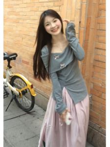 Early Autumn New Womens Clothes Adult Lady like Woman Miu Li Miu Air Dress 2024 Early Autumn Korean Style Atmosphere Wear Match Suit