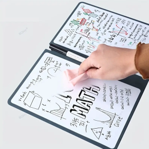 A5 Portable Reusable Whiteboard Notebook Set with Pen And Erasing Cloth Leather Memo Pad Weekly Planner for Stylish Office Use