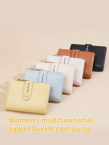 MOUSSON  กระเป๋าสตางค์ผู้หญิง กระเป๋าสตางค์แบบสั้นสำหรับสุภาพสตรี