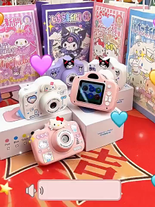 SKISOPGO  กล้องเด็ก กล้องสำหรับเด็ก คุโรมิ 2000Wความละเอียดสูง การถ่ายภาพคู่ แบบพกพา นักเรียน ของขวัญวันเกิดสาว