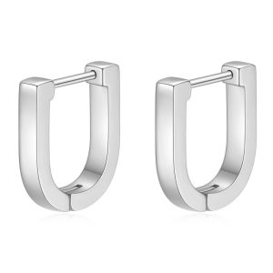 VQYSKO U Shaped Earrings Geometric Tiny Hoop Minimalist Gold Loop  Chunky Square Circle General Jewelry