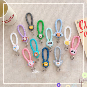Cute Cartoon Animal Liquid Silicone Ring Phone Lanyard Short Keychain Anti-Lost Pendant Durable Hand Cord Mobile Accessory