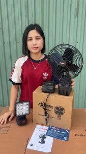 Combo Quạt Tích Điện Chạy Pin 15 Cell 2 Cấp Độ Gió + Đèn Led Siêu Sáng 16 Bóng Bảo Hành 6 Tháng