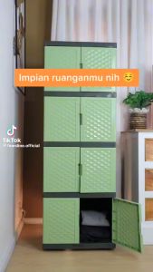 LEMARI PLASTIK 4 SUSUN/LEMARI BAJU/LEMARI PLASTIK JUMBO/LEMARI PAKIAN PLASTIK/FAWSLINE