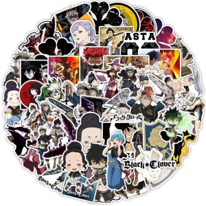 Bandai | 1 Pack Anime Sticker Black Clover Action Figures Magic Knight Asta Yuno Mimosa Character Model Decorative Supplies Gift Toy