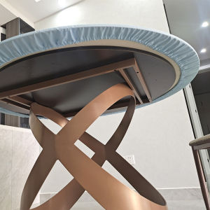 Solid Color round Table Cover Waterproof Heat-Proof and Disposable Table Mat PVC round Tablecloth Edging Coffee Table Mat Tablecloth round Tablecloth