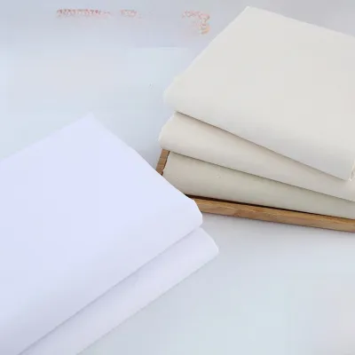 Pure Cotton White Raw Cloth Dyed Batik Graffiti Canvas Prune Combed Cotton Polyester Cotton Plain Weave Fabric 160cm Width