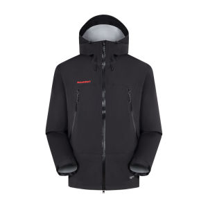 Men Outdoor Hardshell Jacket with Embroidered Red Label
