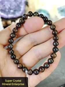 Natural Brazil High Grade Copper Rutilated Crystal Beads Bracelet CR03 #CrystalBracelet