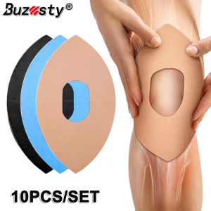 Buzesty Precut 10PCS Kinesiology Tape for Knees- Not Easy To Fall Waterproof Athletic Sport Knees Tape - Elastic Breathable Latex-Free Athletic Tape for Fitness Running
