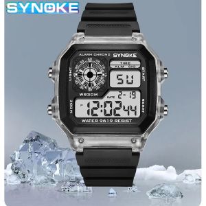 Synoke | Đồng Hồ Thể Thao Kỹ Thuật Số Dành Cho Nam SYNOKE Đồng Hồ Đeo Tay Thể Thao Kỹ Thuật Số Phát Sáng Đa Chức Năng Chống Nước Chronograph Dây Cao Su Chạy Bộ Ngoài Trời Với Bảy Đèn