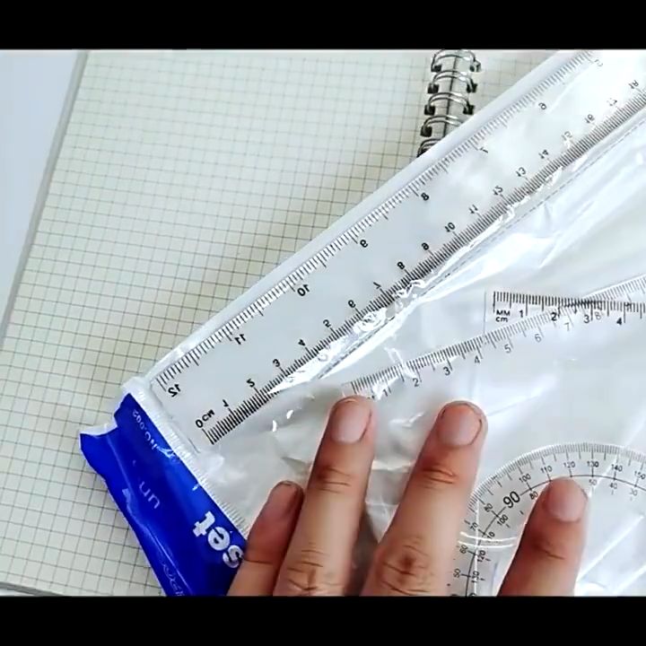 4 in 1 Plastic Transparent Ruler Set 30CM School Stationery Supplies ...