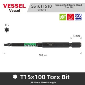 Vessel | Strong Magnetic Extended Impact Resistant Torx Bits