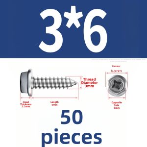 BAIRUITE | Stainless Steel Hexagon Flange Self-Tapping Screw