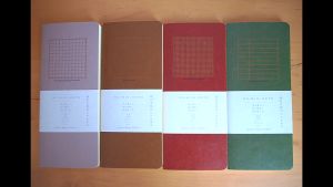 【Premium Paper] Yamamoto RO-BIKI Passport Size Notebook Red Square Design  - Plain - New Chiffon Cream Paper