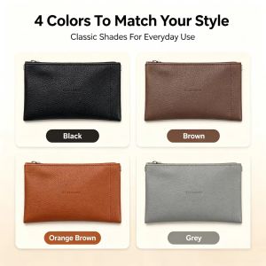 KLASSNUM Glasses Case Womens PU Leather Glasses Storage Bag Automatic Closed Cover Soft Eyewear Pouch Data Cable Organiser 2026